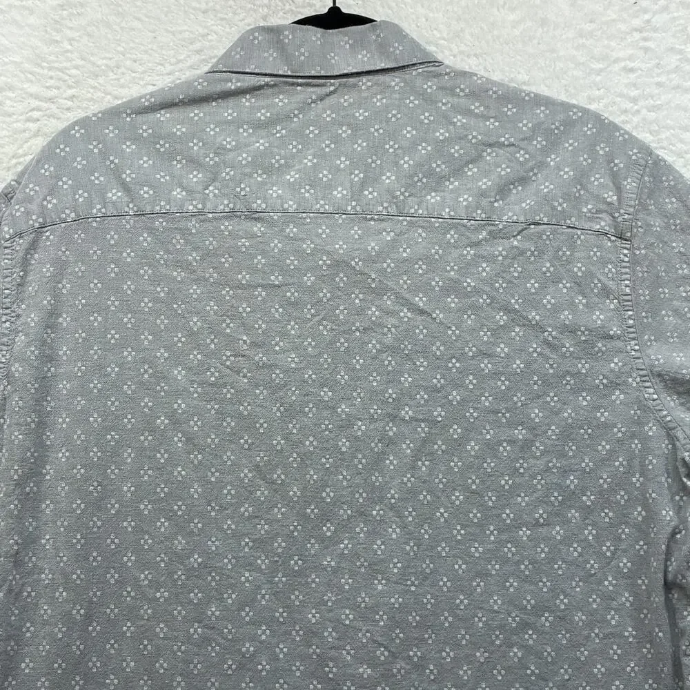 Travis Mathew Shirt Mens XL Gray Geometric Short Sleeve Button Up Stretch Casual - Picture 5 of 10